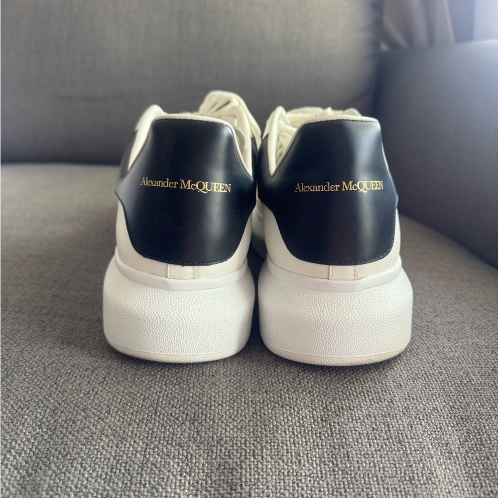 Alexander McQueen Black and White Leather Sneakers
